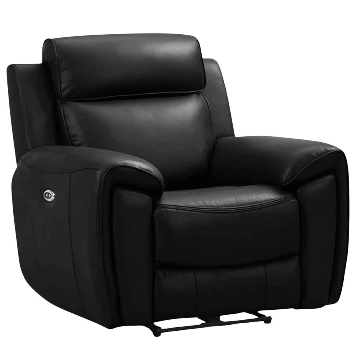 Nevara Genuine Leather Black Electric Power Recliner 3+2+1 Seater Sofa Set