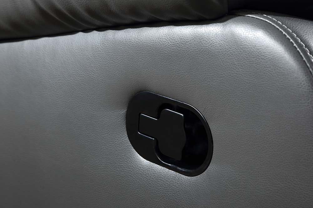 Seville Grey Leather Manual Recliner 2+1 Seater Sofa Set