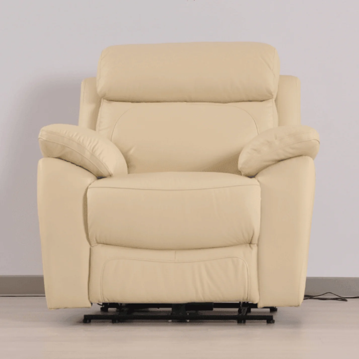Newsome Genuine Leather Cream Electric Power Recliner 2+1 Seater Sofa Set