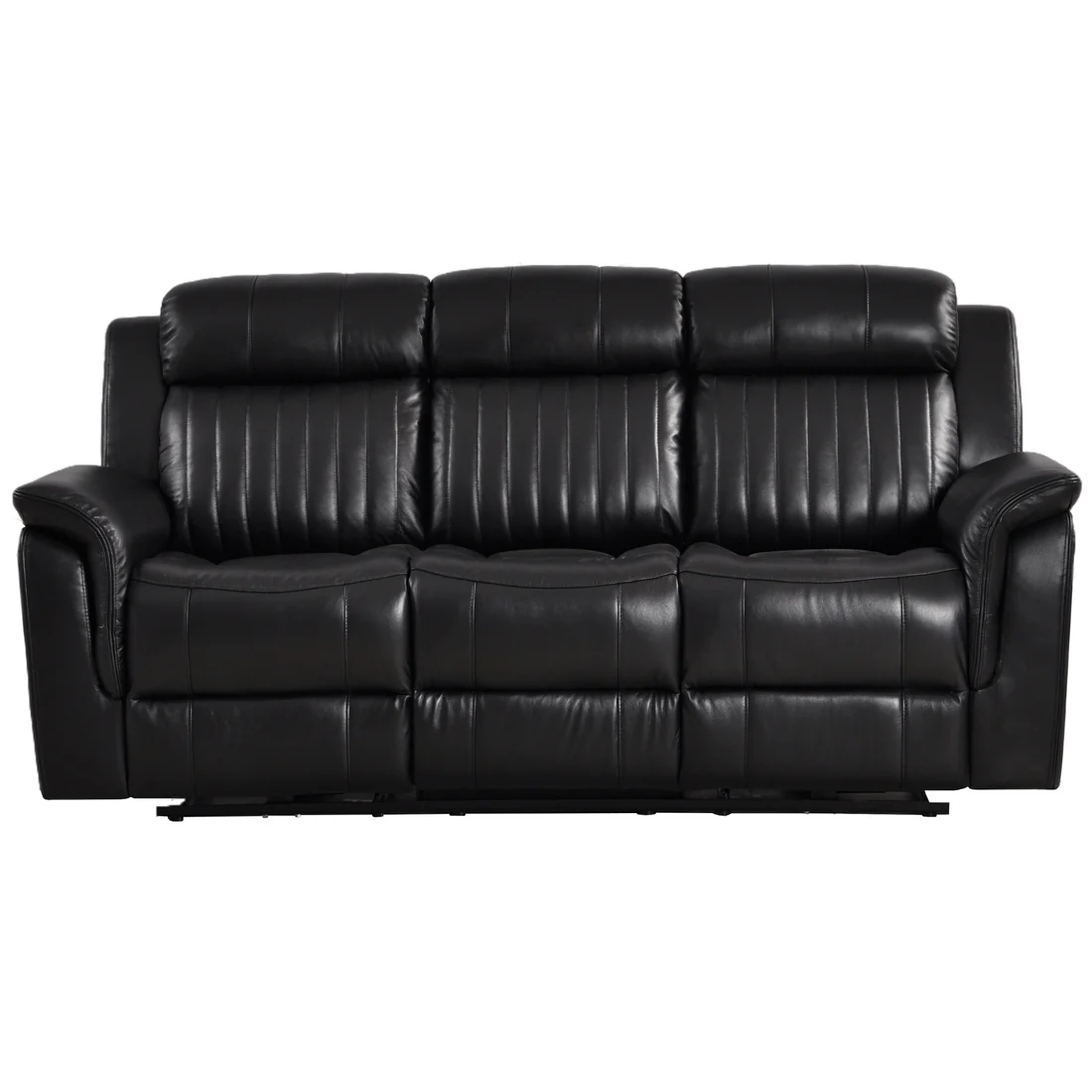 Bravado Genuine Leather Black Electric Power Recliner 3+3 Seater Set
