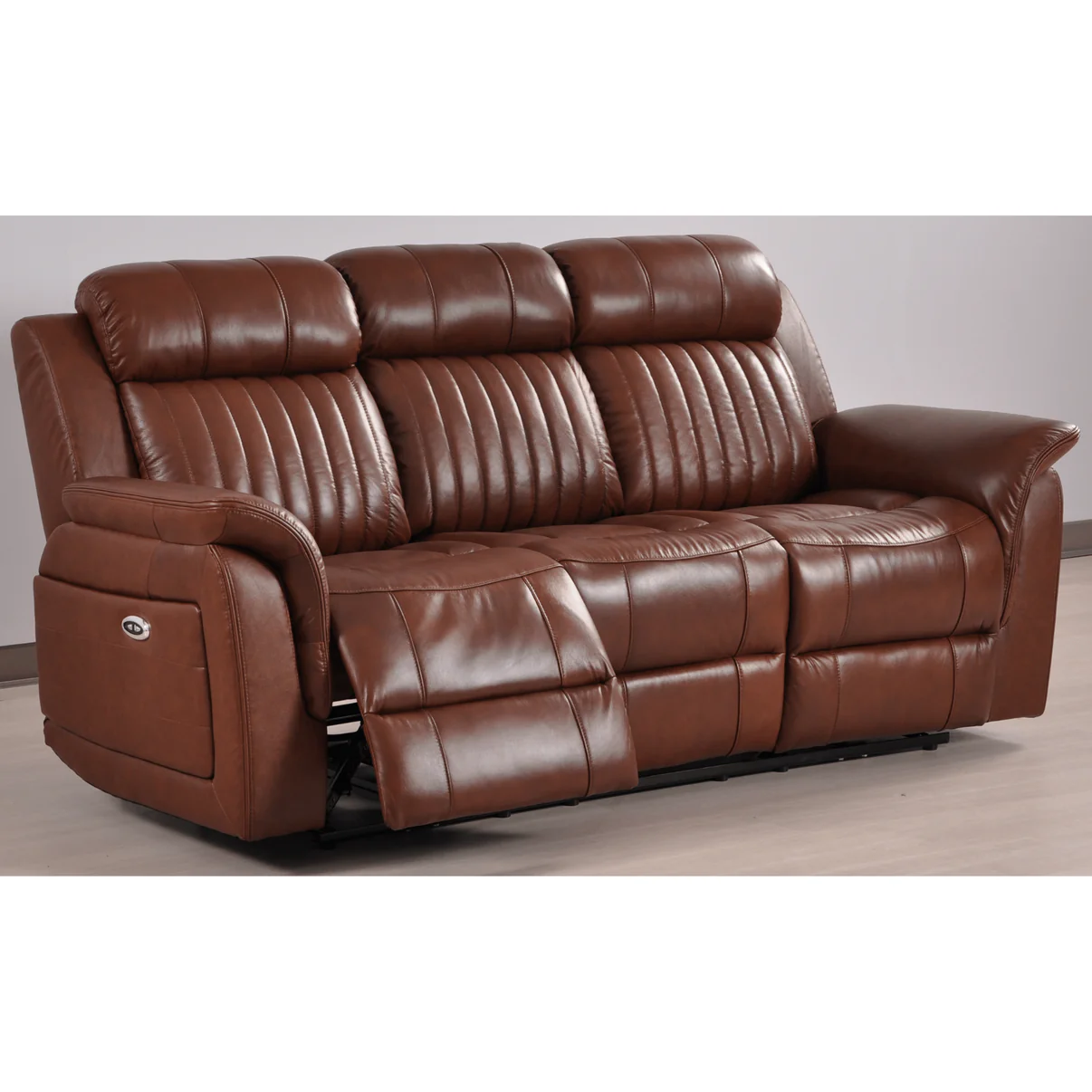 Bravado Genuine Leather Tan Electric Power Recliner 3+2+1 Seater Sofa Set