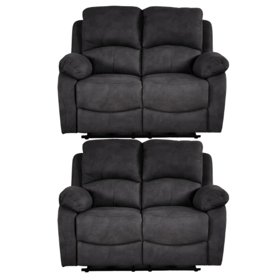 Pittsburgh Grey Fabric Electric Recliner 2+2 Seater Sofa Set