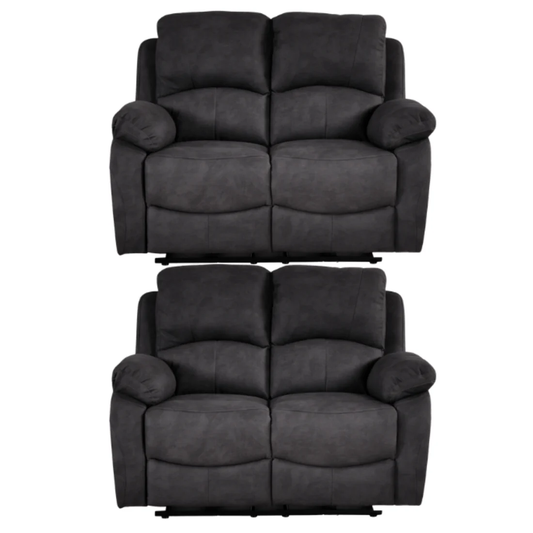 Pittsburgh Grey Fabric Electric Recliner 2+2 Seater Sofa Set