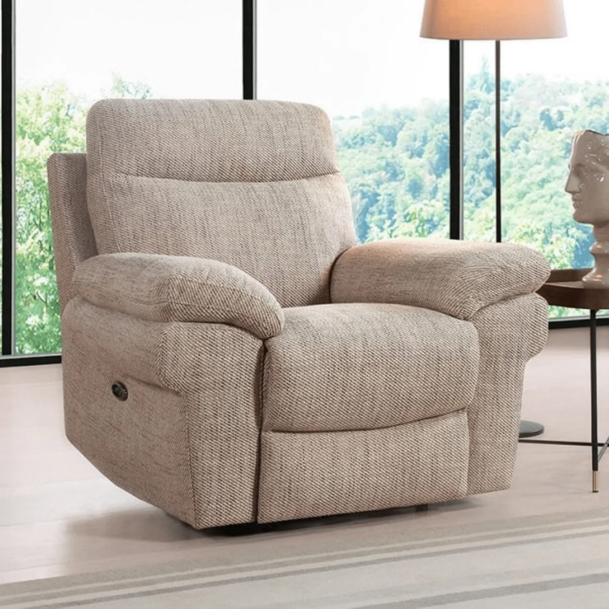 Tamla Beige Fabric Electric Recliner 3+2+1 Seater Sofa Set