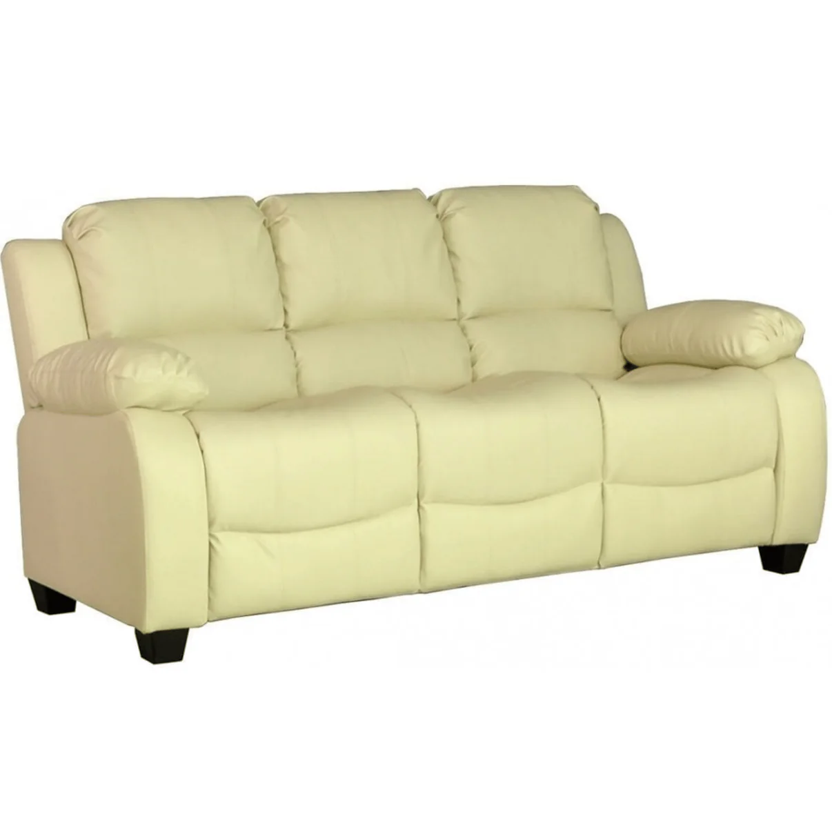 Brooker Cream Leather 3 Seater Sofa