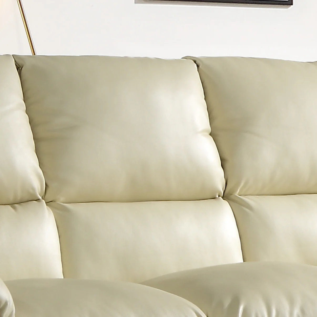 Amaya Cream Leather 3+1+1 Seater Sofa Set