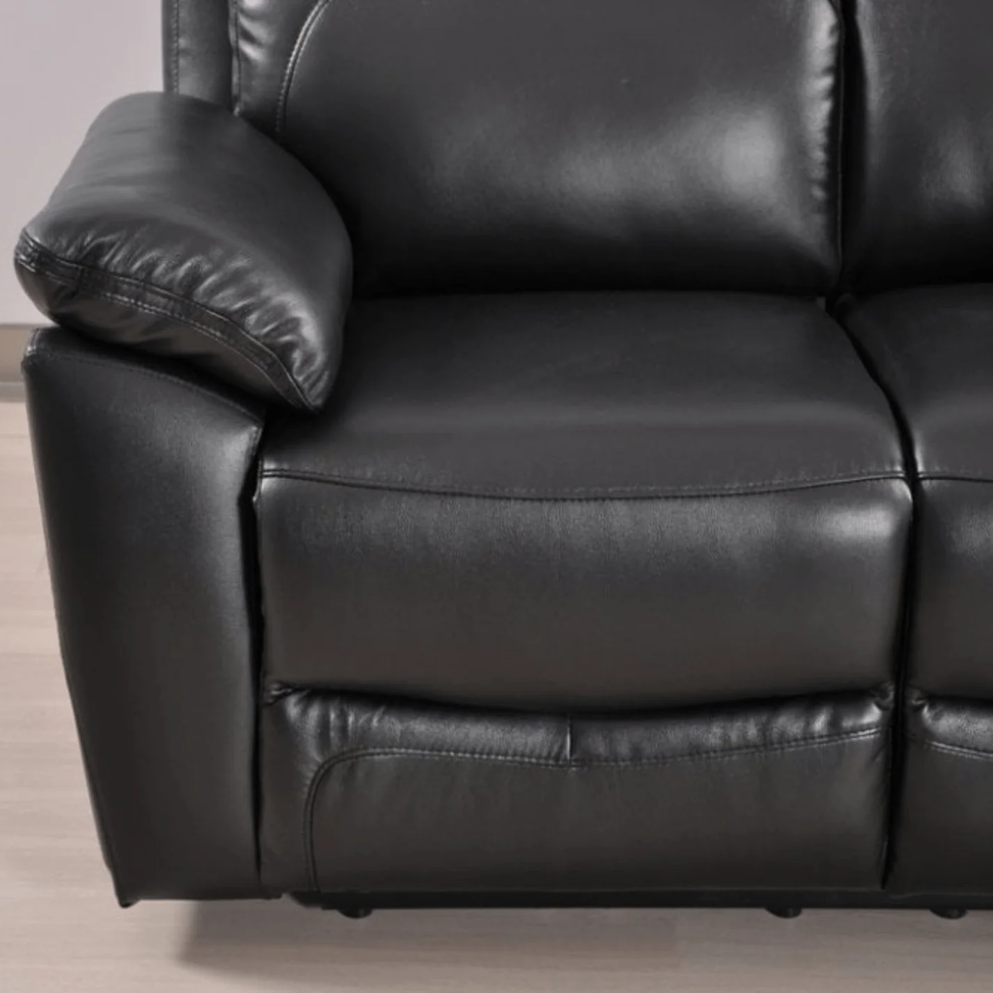 Newsome Genuine Leather Black Electric Power Recliner 2+1 Seater Sofa Set