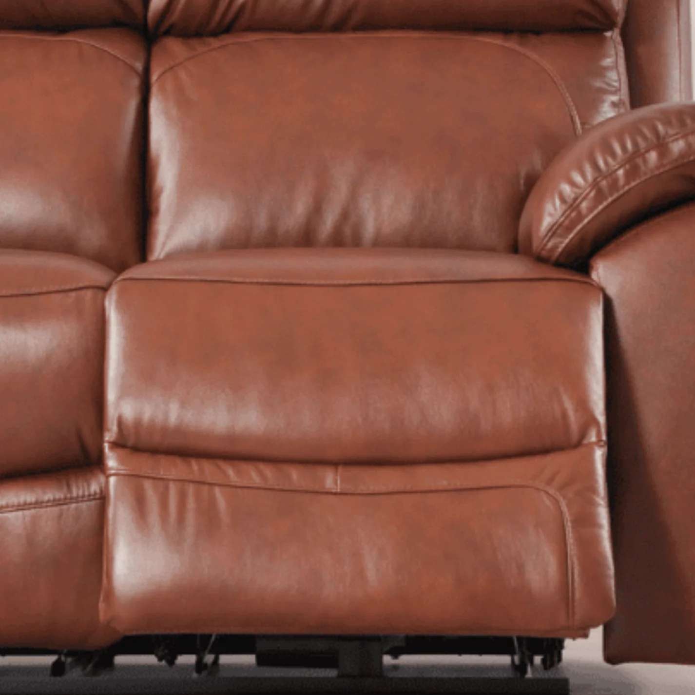 Newsome Genuine Leather Tan Electric Power Recliner 2 Seater