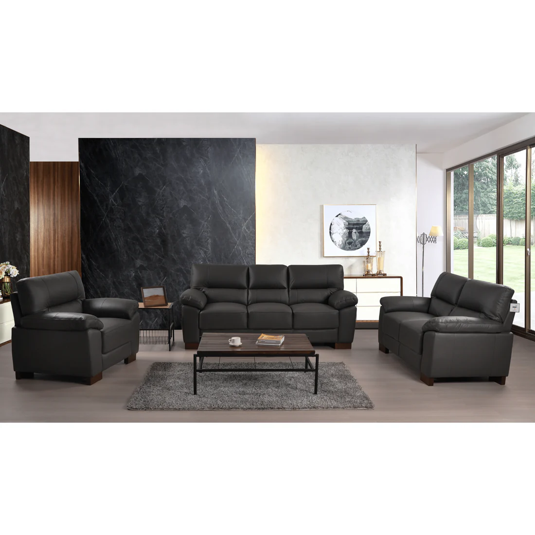 Pavilion Genuine Leather Cream 3+2+1 Seater Sofa Set