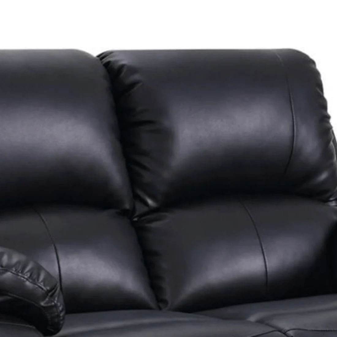 Pittsburgh Black Leather Manual Recliner 2+1 Seater Sofa Set