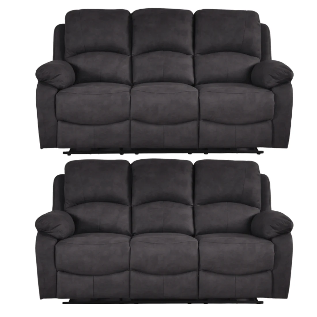 Pittsburgh Grey Fabric Electric 3+3 Seater Sofa
