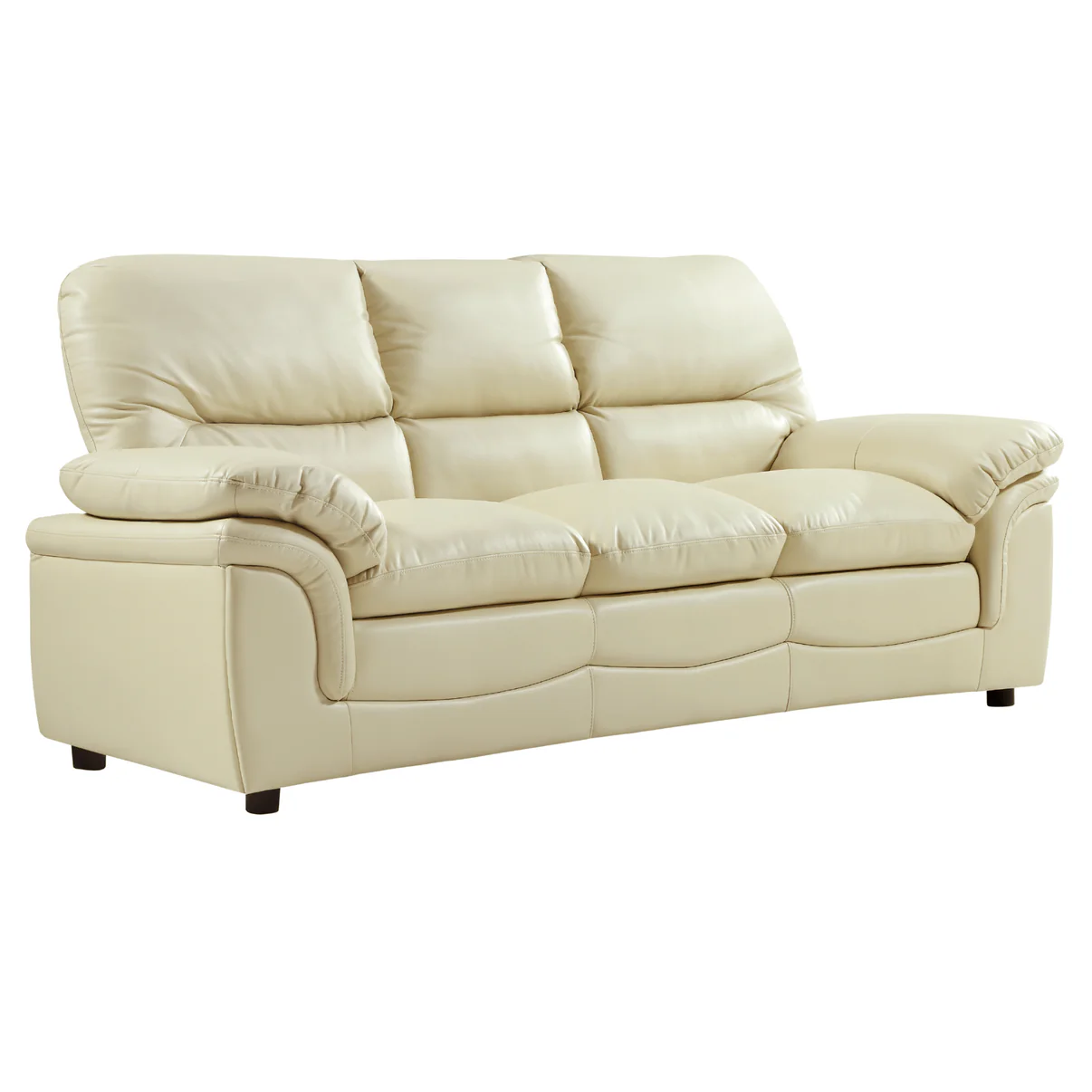 Amaya Cream Leather 3 Seater Sofa