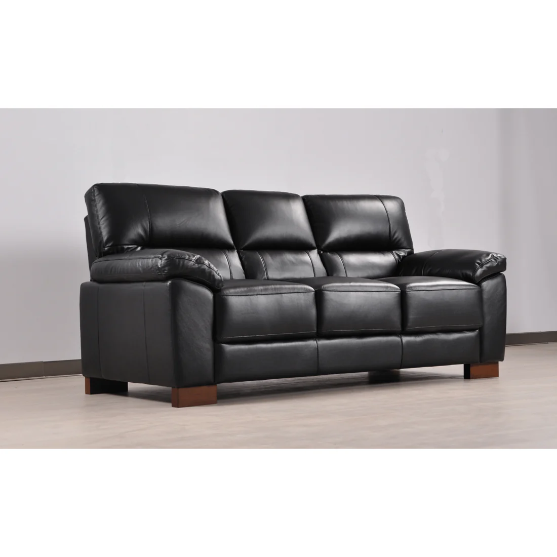 Pavilion Genuine Leather Black 3+2 Seater Sofa Set