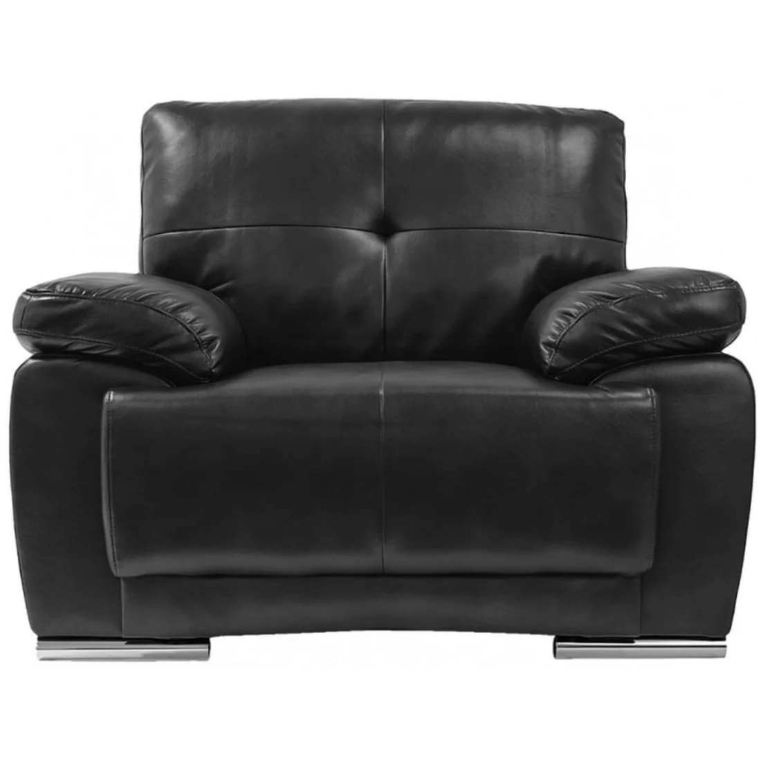 Tristan Black Leather Aire 3+1 Seater Sofa Set
