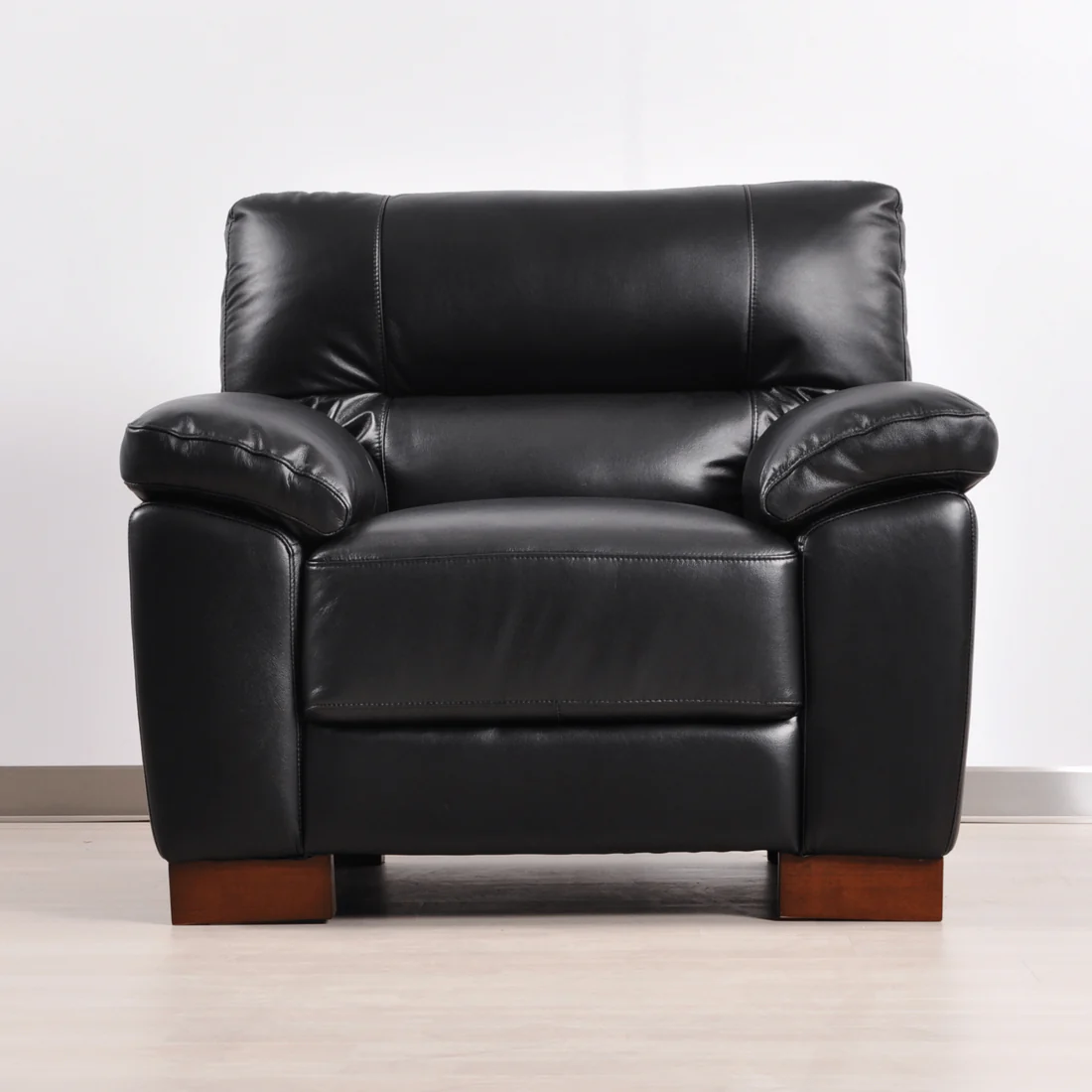 Pavilion Genuine Leather Black Armchair