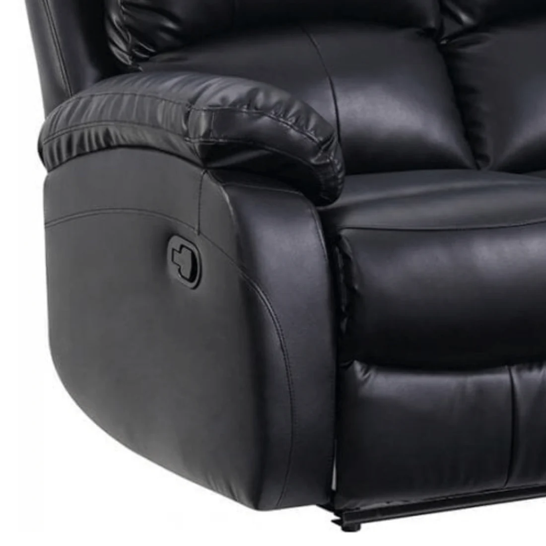 Pittsburgh Black Leather Manual Recliner 2+1 Seater Sofa Set