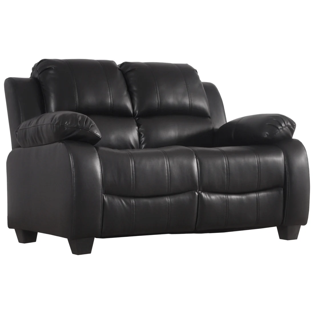 Brooker Black Leather 2 Seater Sofa