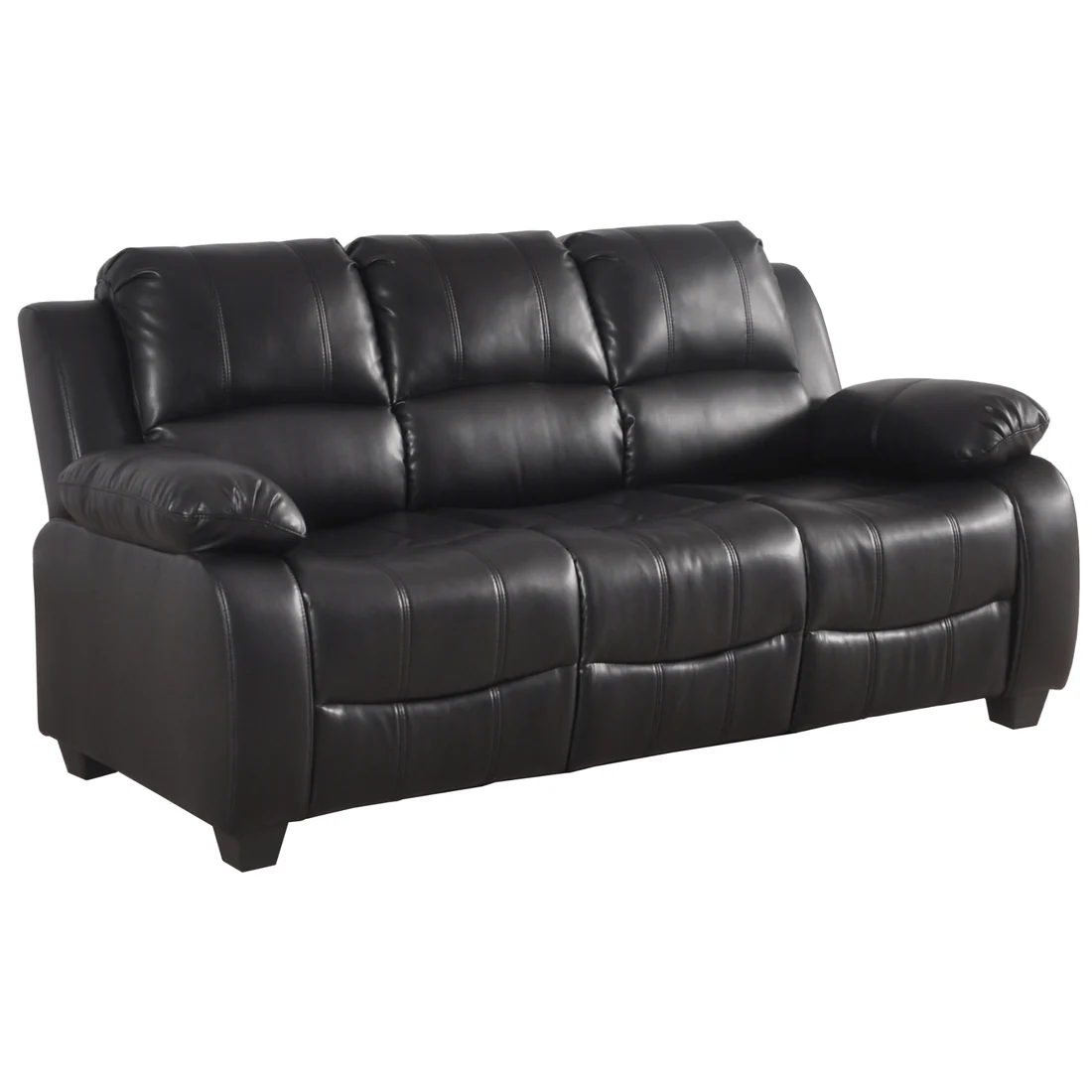 Brooker Black Leather 3+1 Seater Sofa