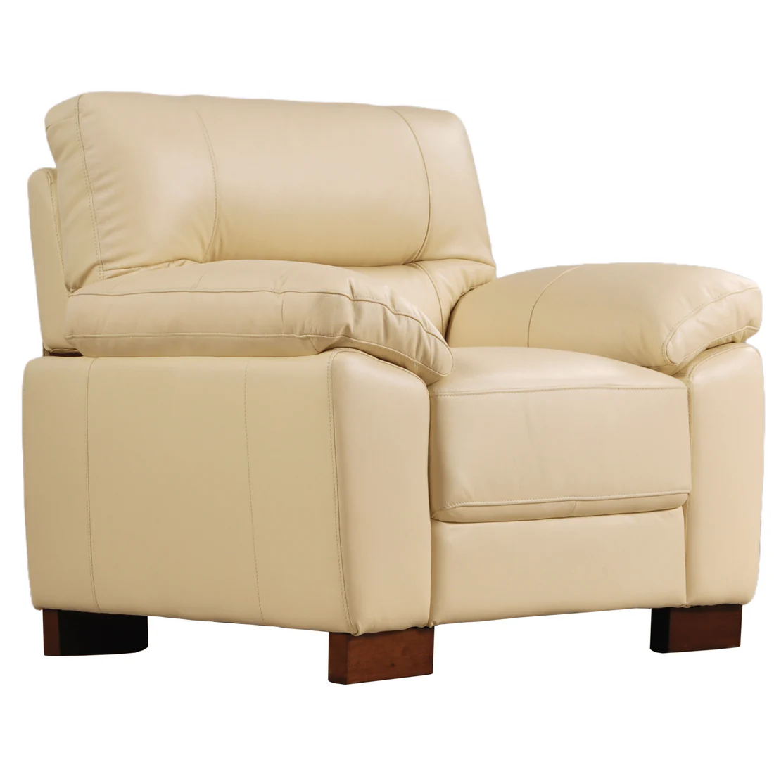 Pavilion Genuine Leather Cream Armchair