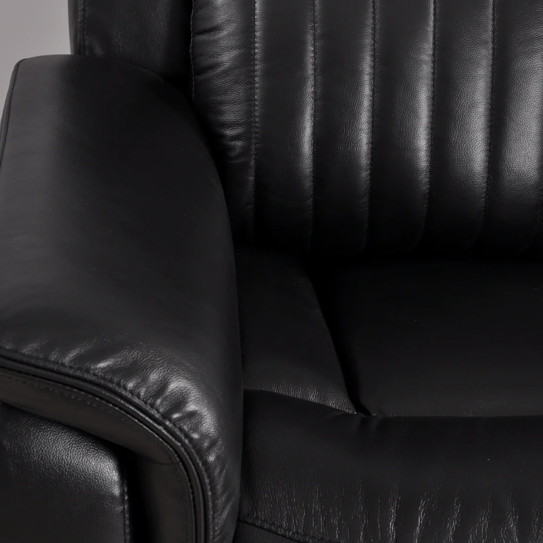 Bravado Genuine Leather Black Electric Power Recliner Armchair