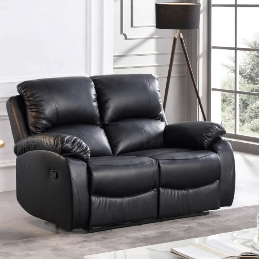 Pittsburgh Brown Leather Manual Recliner 2 Seater Sofa