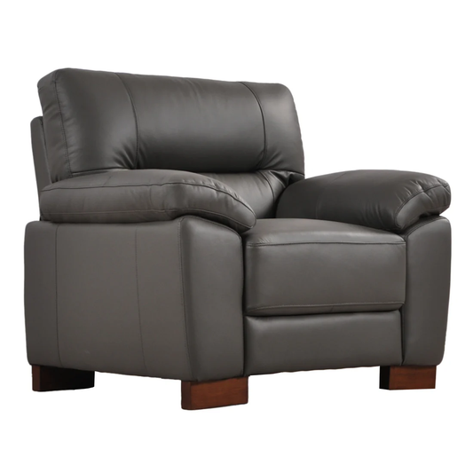 Pavilion Genuine Leather Grey Armchair