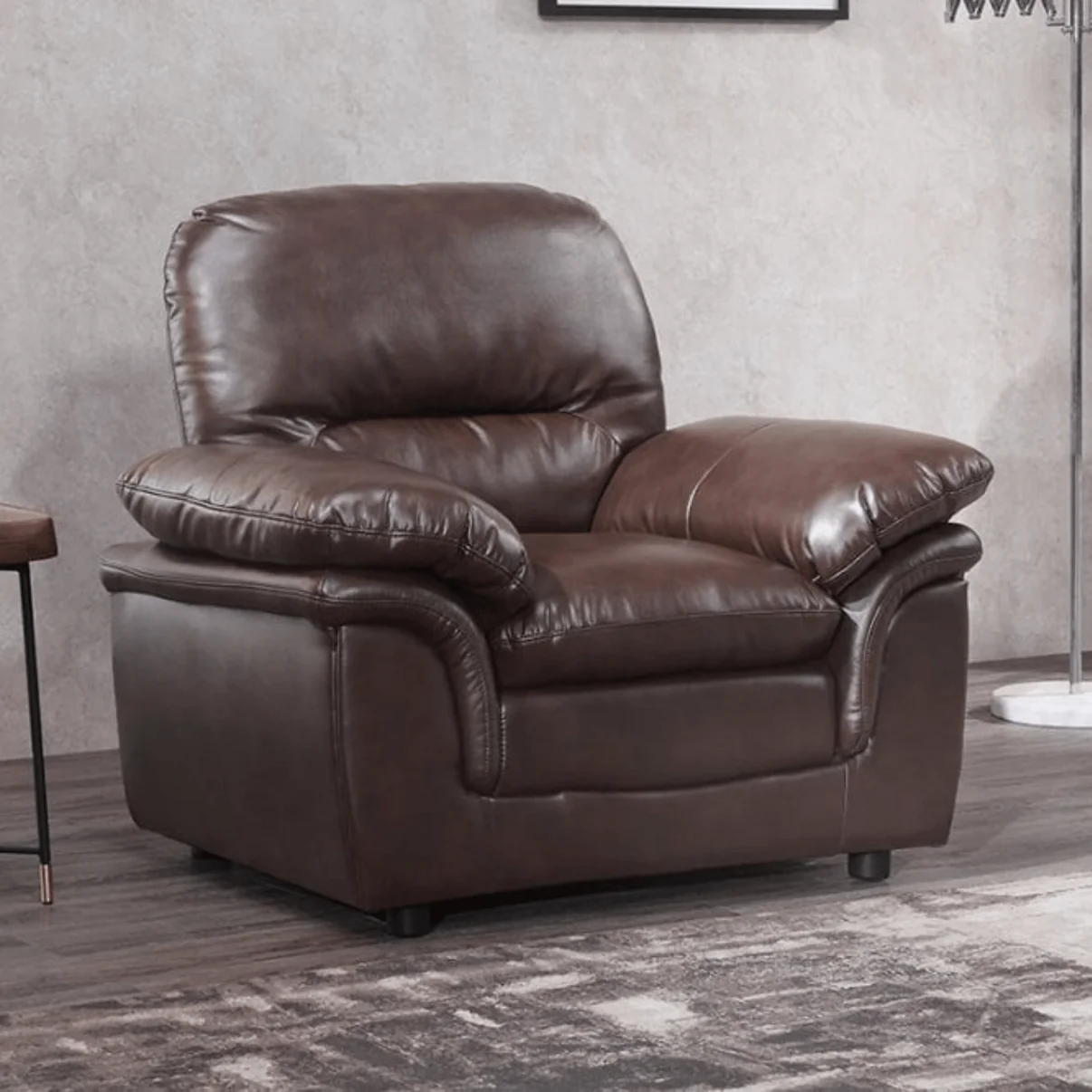 Amaya Brown Leather 2+1 Seater Sofa Set