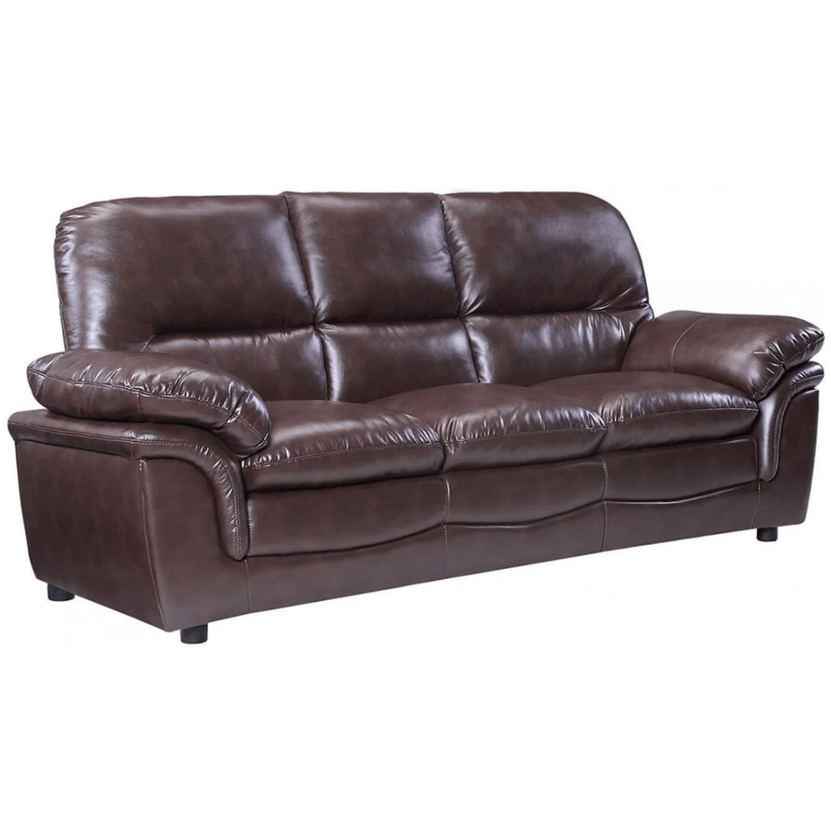 Amaya Brown Leather 3 Seater Sofa