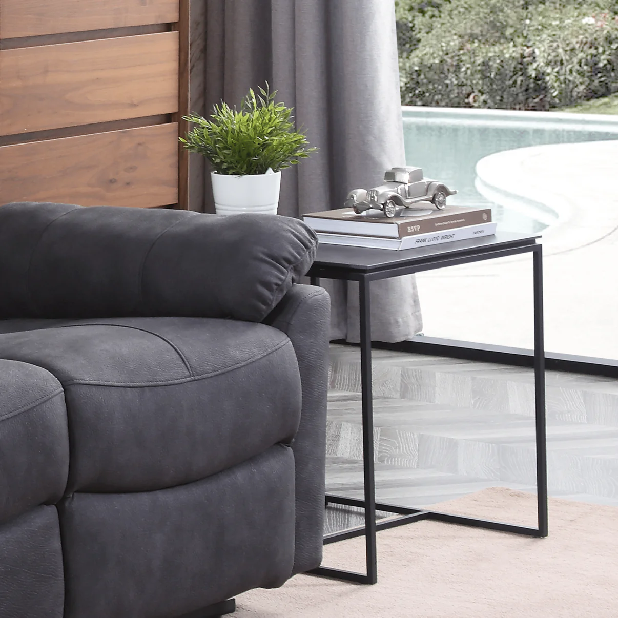 Gilford Grey Fabric Manual Recliner 3+2+1 Seater Sofa Set