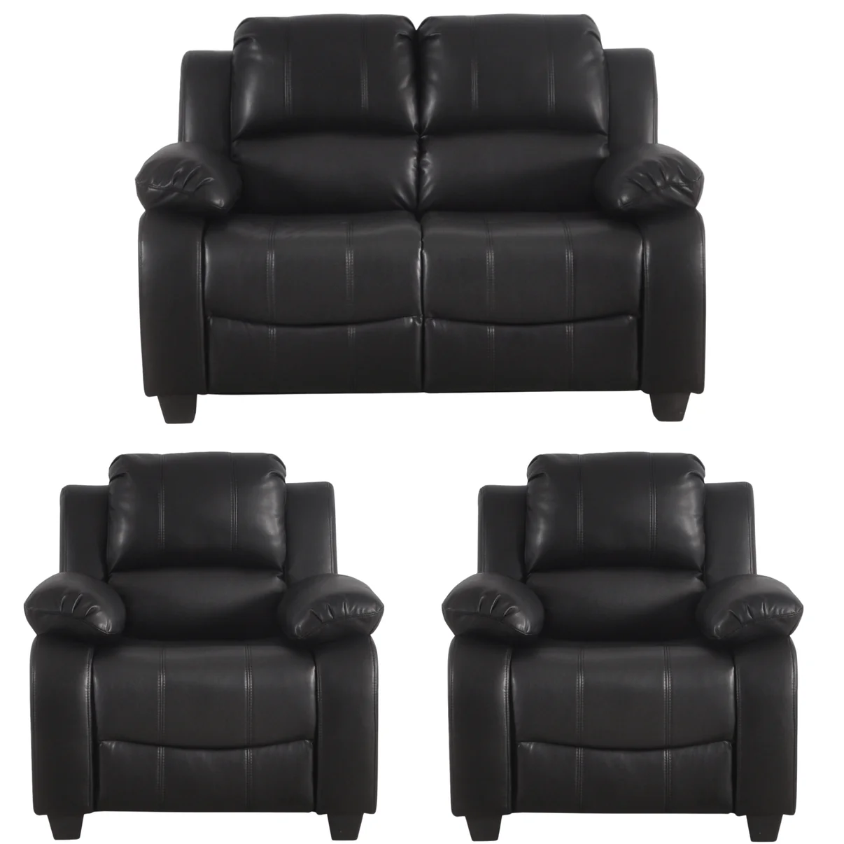 Brooker Brown Leather 2+1+1 Seater Sofa Set
