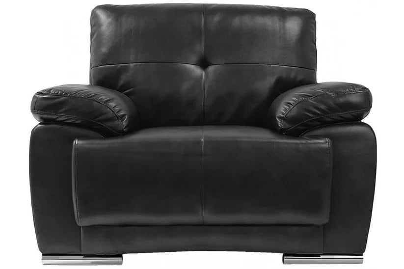Tristan Black Leather Aire Armchair