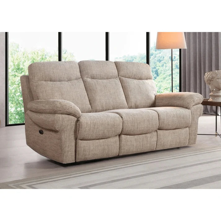 Tamla Beige Fabric Electric Recliner 3+2 Seater Sofa Set