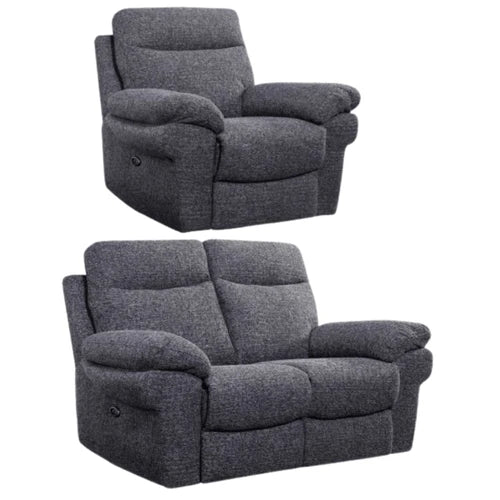 Tamla Grey Fabric Electric Recliner 2+1 Seater Sofa Set