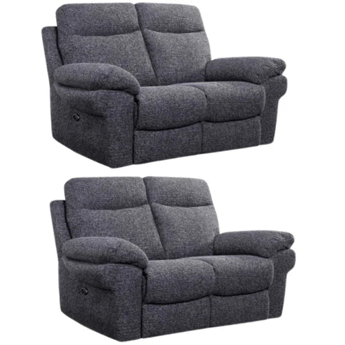 Tamla Grey Fabric Electric Recliner 2+2 Seater Sofa Set