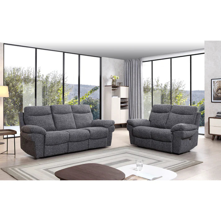 Tamla Grey Fabric Electric Recliner 3+2 Seater Sofa Set