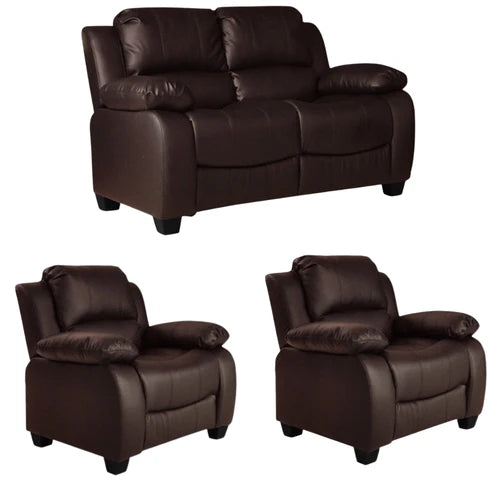 Brooker Brown Leather 2+1+1 Seater Sofa Set