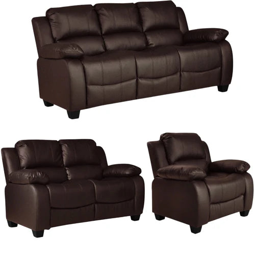 Brooker Brown Leather 3+2+1 Seater Sofa Set