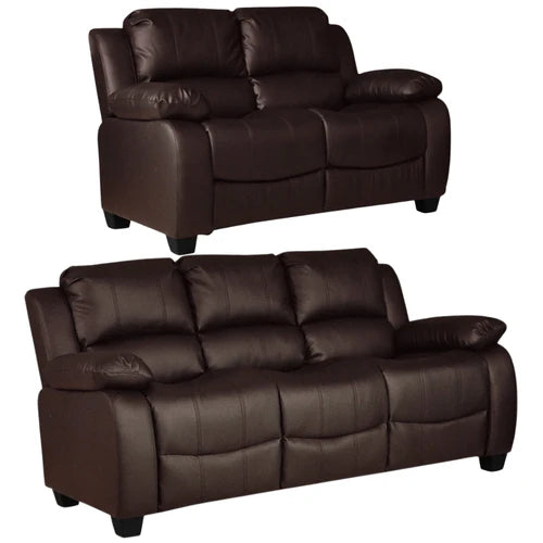 Brooker Brown Leather 3+2 Seater Sofa Set