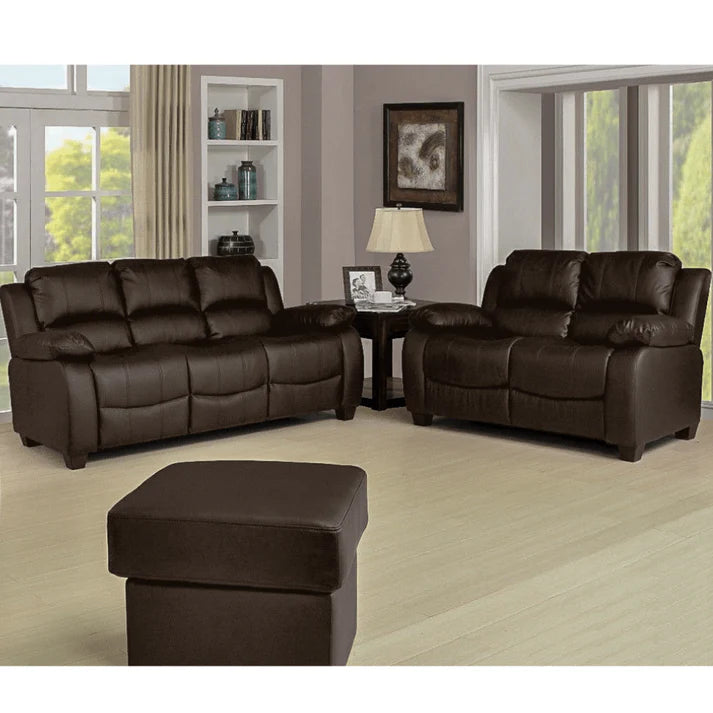 Brooker Brown Leather 3+2 Seater Sofa Set