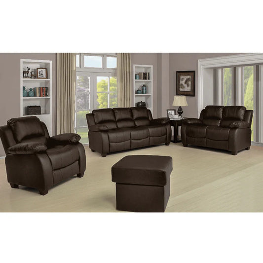 Brooker Brown Leather 3+2+1 Seater Sofa Set