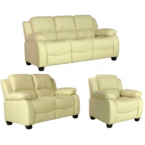 Brooker Cream Leather 3+2+1 Seater Sofa Set