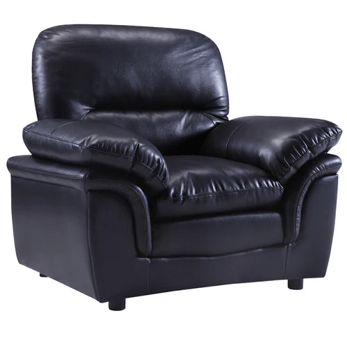 Amaya Black Leather Armchair