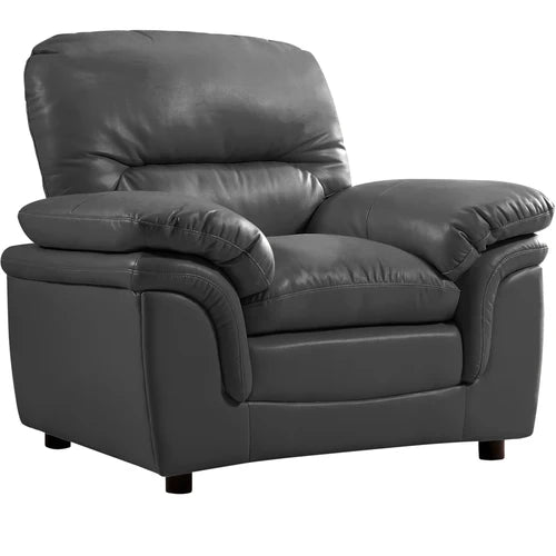 Amaya Grey Leather Armchair